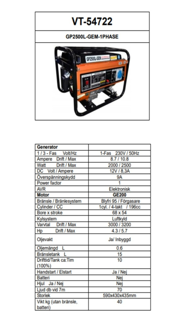 Elverk 2000 w 1 fas - Bild 2